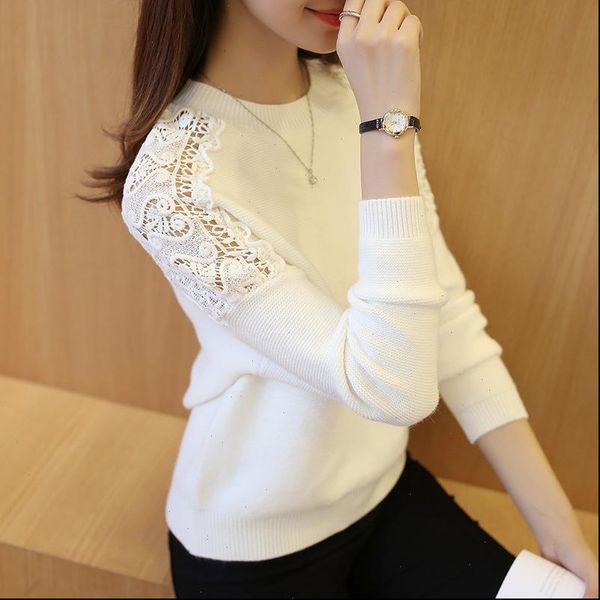 2021 new autumn winter women pullover korean hollow out knitwear batwing sleeve embroidered casual womens sweater pull femme, White;black
2021 new autumn winter women pullover korean hollow out knitwear batwing sleeve embroidered casual womens sweater pull femme, White;black