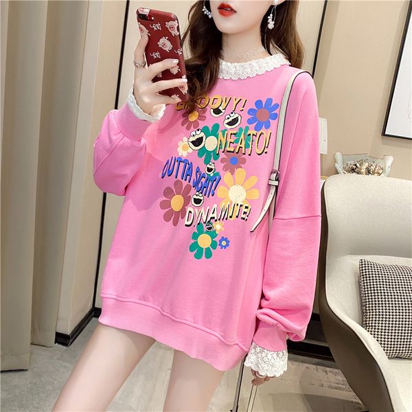 2021 spring autumn new women's sweatshirt fashion personality lace collar casual streetwear women hoodie m-2xl p0dd, Black
2021 spring autumn new women's sweatshirt fashion personality lace collar casual streetwear women hoodie m-2xl p0dd, Black