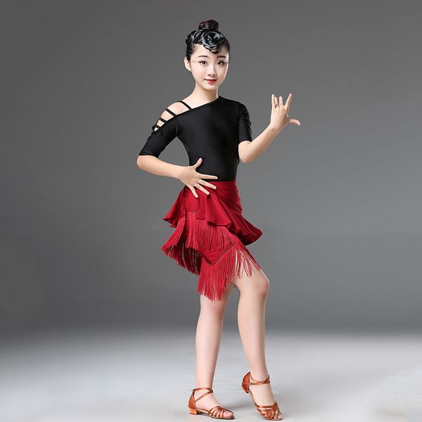 childrens latin skirt performance dress competition dance new girl liusu style spring and summer girl performance dress, Black;red
childrens latin skirt performance dress competition dance new girl liusu style spring and summer girl performance dress, Black;red