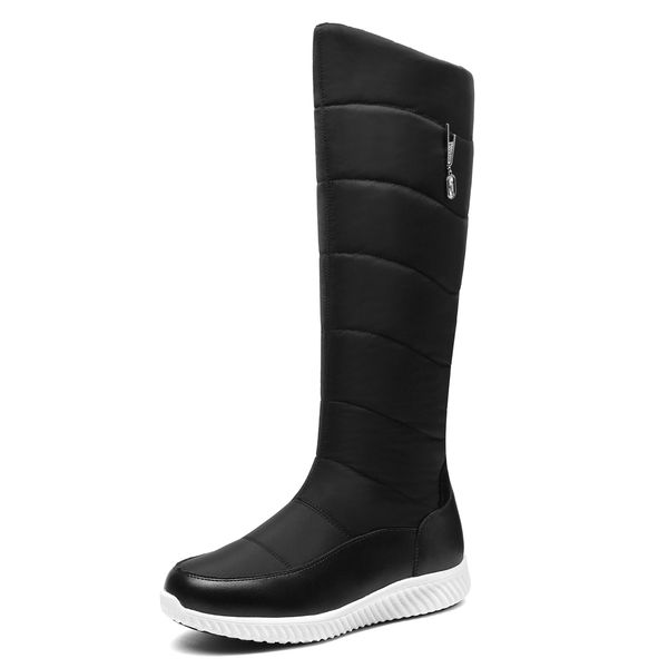 snow quilted cotton from space impermeable fabric of under canvas, two-layer leather boots sewing down the ujjw, Black 
snow quilted cotton from space impermeable fabric of under canvas, two-layer leather boots sewing down the ujjw, Black