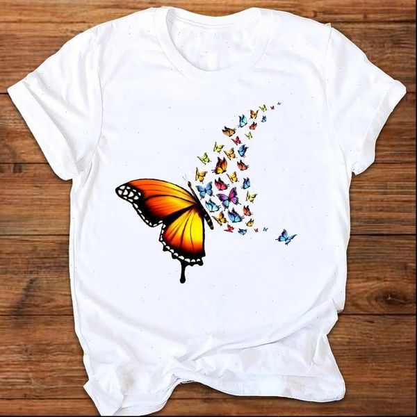 women graphic butterfly cartoon printing cute 90s fashion style print clothes lady tees female t shirt womens t shirt, White
women graphic butterfly cartoon printing cute 90s fashion style print clothes lady tees female t shirt womens t shirt, White