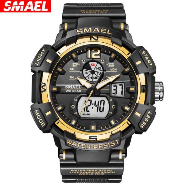 s smael 8045 dual display watches luminous sports casual outdoor student male electronic watch reloj hombre wristwatch 50m295j, Slivery;brown
s smael 8045 dual display watches luminous sports casual outdoor student male electronic watch reloj hombre wristwatch 50m295j, Slivery;brown