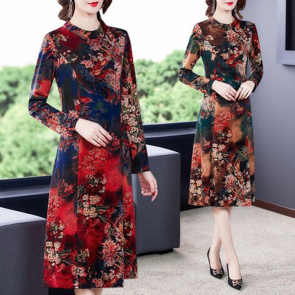 casual dresses women dress autumn 2021 office lady national wind vintage print long sleeve silk loose stand neck zipper khaki red, Black;gray
casual dresses women dress autumn 2021 office lady national wind vintage print long sleeve silk loose stand neck zipper khaki red, Black;gray