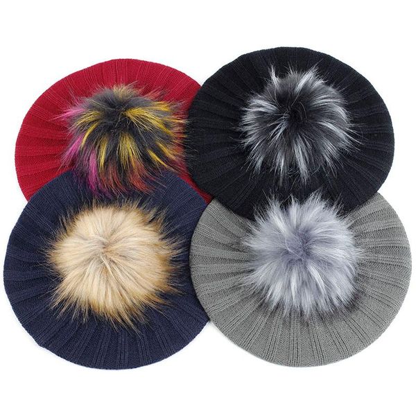 berets fashion women ribbed beret hat solid color slouchy winter hats knitted bonnet caps for girls lady female with faux fur pompom, Blue;gray
berets fashion women ribbed beret hat solid color slouchy winter hats knitted bonnet caps for girls lady female with faux fur pompom, Blue;gray