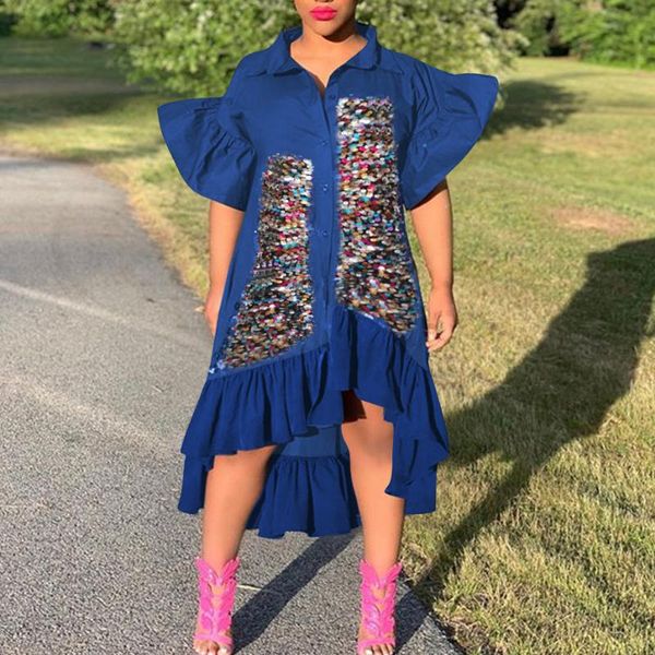 casual dresses 2021 shirt dress women sequins ruffle loose asymmetric high low big blouse summer autumn street vacation clothes, Black;gray
casual dresses 2021 shirt dress women sequins ruffle loose asymmetric high low big blouse summer autumn street vacation clothes, Black;gray