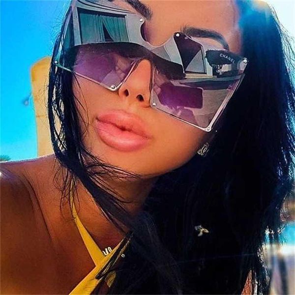 sunglasses oversized square women gradient blue bla one piece style shades uv400, White;black
sunglasses oversized square women gradient blue bla one piece style shades uv400, White;black