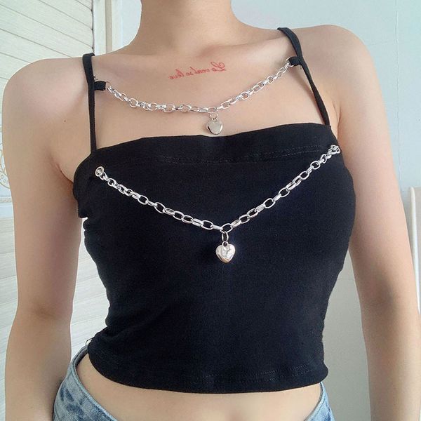 2021 new arrivals summer fashion cute spaghetti strap personality chain black bodycon high street women camis, White
2021 new arrivals summer fashion cute spaghetti strap personality chain black bodycon high street women camis, White