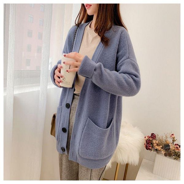 women's knits & tees women simple elegant sweater cardigans female loose casual knitted retro wild coat pull femme outwears, White
women's knits & tees women simple elegant sweater cardigans female loose casual knitted retro wild coat pull femme outwears, White