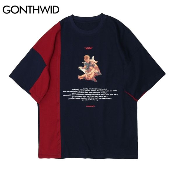 gonthwid tees shirts angel print color block patchwork short sleeve tshirts mens summer hip hop harajuku casual cotton male 210317, White;black
gonthwid tees shirts angel print color block patchwork short sleeve tshirts mens summer hip hop harajuku casual cotton male 210317, White;black