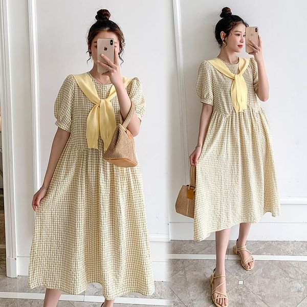 maternity dresses korean style pregnant women loose dress with short sleeves plus size plaid fashion pregnancy a-line, White
maternity dresses korean style pregnant women loose dress with short sleeves plus size plaid fashion pregnancy a-line, White
