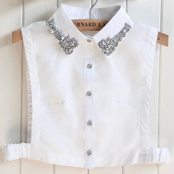women's blouses & shirts 2021 est cotton fake shirt women handmade bead winter shredded female half saving detachable imitation diamond, White
women's blouses & shirts 2021 est cotton fake shirt women handmade bead winter shredded female half saving detachable imitation diamond, White