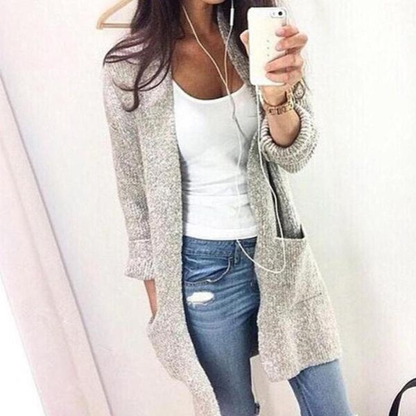 women's sweaters korean style women knitted cardigan autumn winter long sleeve pockets sweater fashion loose coat ladies outwear pull, White;black
women's sweaters korean style women knitted cardigan autumn winter long sleeve pockets sweater fashion loose coat ladies outwear pull, White;black