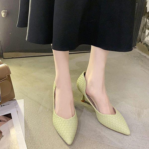 dress shoes arrival pu leather weave high heels women pointed toe pumps autumn fashion office work stiletto 2021, Black
dress shoes arrival pu leather weave high heels women pointed toe pumps autumn fashion office work stiletto 2021, Black