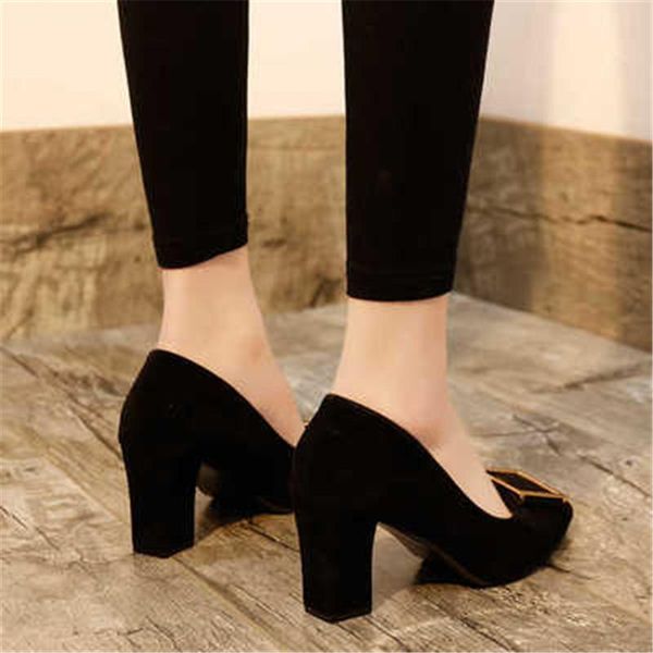 dress shoes high heel women's 2021 spring and autumn korean style pointed thick square buckle single women, Black
dress shoes high heel women's 2021 spring and autumn korean style pointed thick square buckle single women, Black