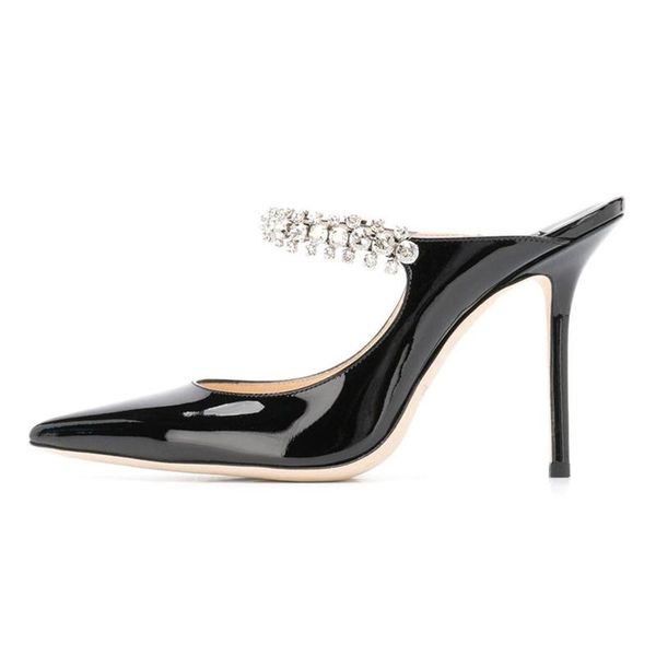 stilettos elegant slippers summer fashion women's shoe pointed toe crystal rhinestone mules heels shoes slippers, Black
stilettos elegant slippers summer fashion women's shoe pointed toe crystal rhinestone mules heels shoes slippers, Black