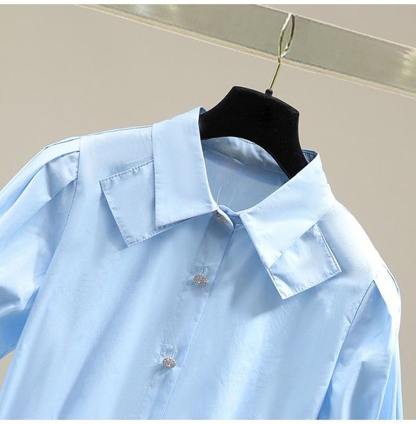 women's blouses & shirts crop woman summer short korean style loose high waist pure color rhinestone buckle all-matching blusas, White
women's blouses & shirts crop woman summer short korean style loose high waist pure color rhinestone buckle all-matching blusas, White