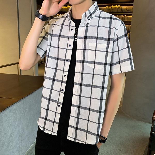 men casual shirt summer style social plate short mouw men's shirts factory direct sale, White;black
men casual shirt summer style social plate short mouw men's shirts factory direct sale, White;black