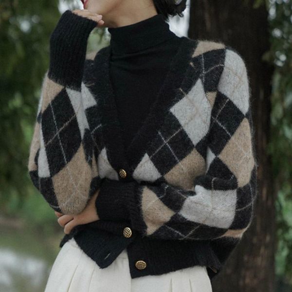 women's knits & tees plaid women cardigan button knit sweater outwear vintage cardigans o neck pullover slim coat female long sleeve su, White
women's knits & tees plaid women cardigan button knit sweater outwear vintage cardigans o neck pullover slim coat female long sleeve su, White