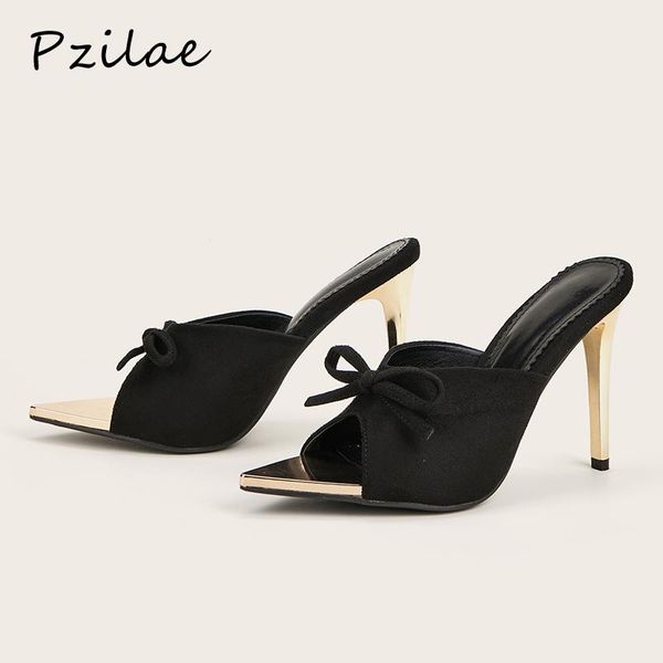slippers pzilae black women mule metal high heels sandals summer peep toe slip on slides party shoes big size 41
slippers pzilae black women mule metal high heels sandals summer peep toe slip on slides party shoes big size 41