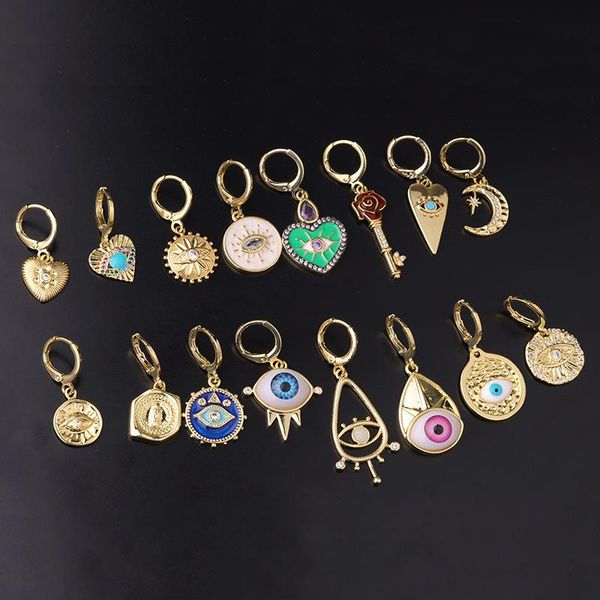 hoop & huggie 1pcs enamel eye heart earrings for women copper cz multiple styles fashion jewerly accessries, Golden;silver
hoop & huggie 1pcs enamel eye heart earrings for women copper cz multiple styles fashion jewerly accessries, Golden;silver