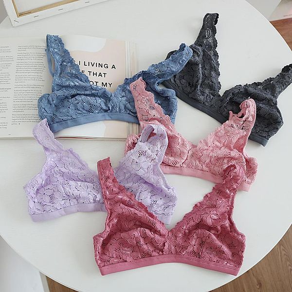 bras wriufred light luxury lace quality soft and thin ladies bra without sponge women underwear steel ring bralette, Red;black
bras wriufred light luxury lace quality soft and thin ladies bra without sponge women underwear steel ring bralette, Red;black