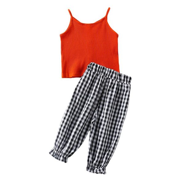 girls casual two-piece clothes set red solid color ribbed cloth sleeveless + long pants cotton girls clothes sets sunsuit, White
girls casual two-piece clothes set red solid color ribbed cloth sleeveless + long pants cotton girls clothes sets sunsuit, White
