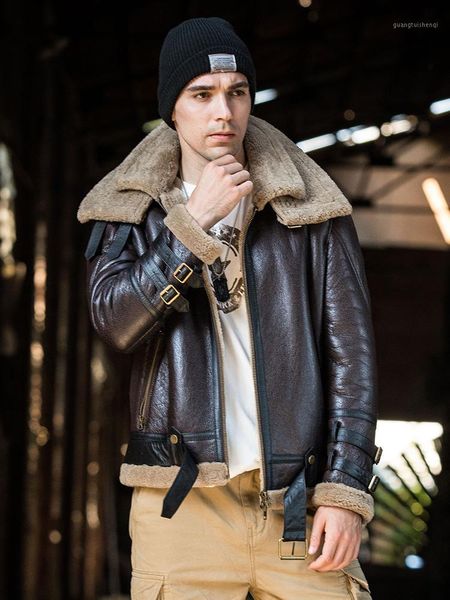 men's leather & faux natural fur coat men sheep shearling motorcycle male jacket warm winter clothes 2021 veste homme hiver pph, Black
men's leather & faux natural fur coat men sheep shearling motorcycle male jacket warm winter clothes 2021 veste homme hiver pph, Black