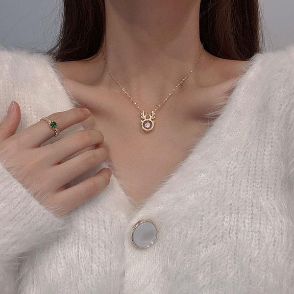 korean simple deer titanium steel necklace female niche design sense antler pendant fashion clavicle chain jewelry for woman, Silver
korean simple deer titanium steel necklace female niche design sense antler pendant fashion clavicle chain jewelry for woman, Silver