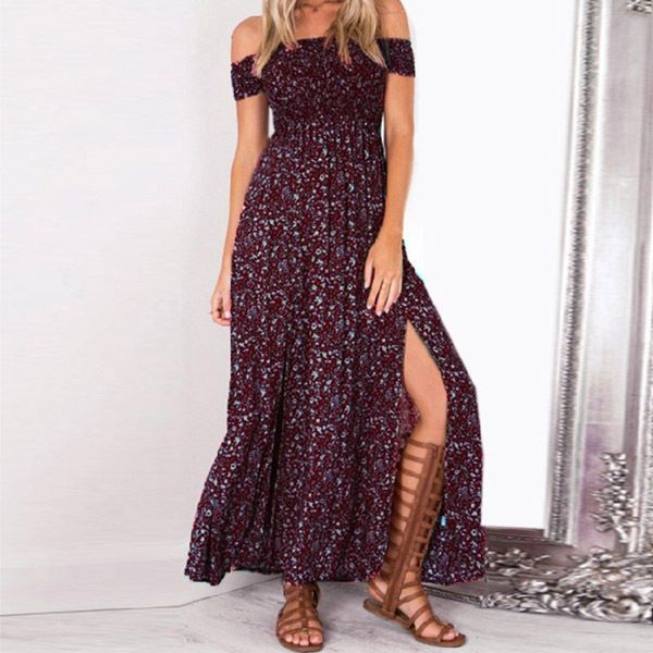 2021 new off shoulder long women summer boho floral wrap split maxi ladies es sun robe femme o4e7, Black;gray
2021 new off shoulder long women summer boho floral wrap split maxi ladies es sun robe femme o4e7, Black;gray