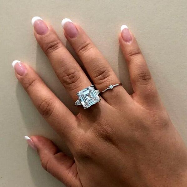 wedding rings real 925 sterling silver promise ring asscher cut 12mm cz stone engagement band for women bridal jewelry, Slivery;golden
wedding rings real 925 sterling silver promise ring asscher cut 12mm cz stone engagement band for women bridal jewelry, Slivery;golden