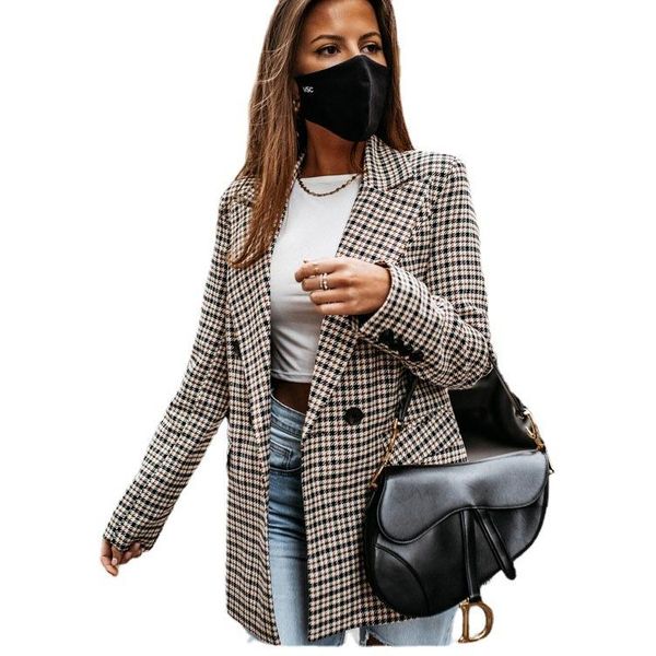 women's suits & blazers women's jacket vintage plaid suit autumn winter double breasted button style blazer elegant office lady clo, White;black
women's suits & blazers women's jacket vintage plaid suit autumn winter double breasted button style blazer elegant office lady clo, White;black