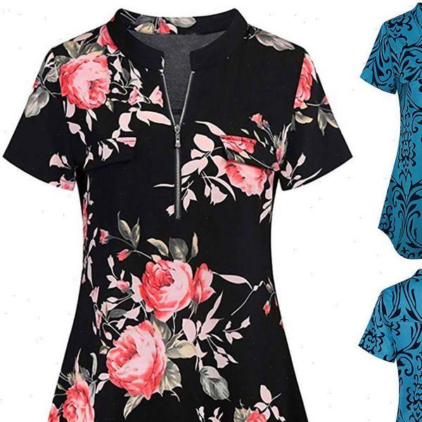 womens blouses casual round neck short sleeved zipper loose printed plus size shirt female blouses women blouse top, White
womens blouses casual round neck short sleeved zipper loose printed plus size shirt female blouses women blouse top, White