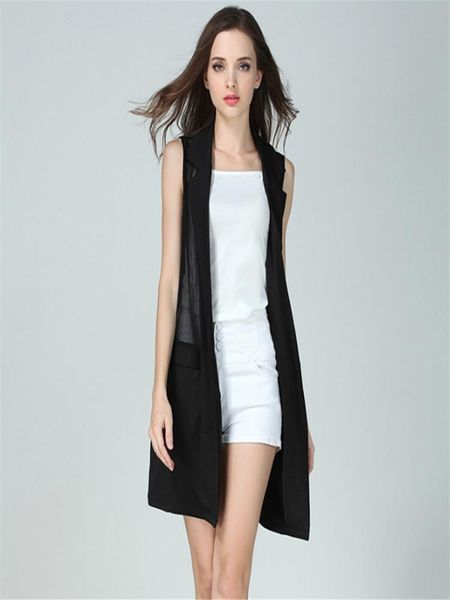 women's vests woman summer plus size solid turn-down collar knee-length chiffon waistcoat female spring autumn cardigan pocket slim coa, Black;white
women's vests woman summer plus size solid turn-down collar knee-length chiffon waistcoat female spring autumn cardigan pocket slim coa, Black;white