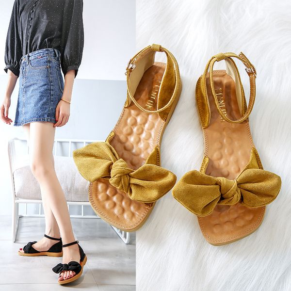 sandals summer flat women's sandals, open-toed sandals with bow, comfortable, retro, casual to beach, plus size, cute ph7f, Black 
sandals summer flat women's sandals, open-toed sandals with bow, comfortable, retro, casual to beach, plus size, cute ph7f, Black