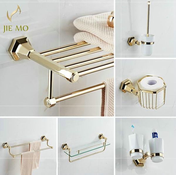 bath accessory set gold polish solid brass wall mounted bathroom hardware towel rack shelf hook paper holder
bath accessory set gold polish solid brass wall mounted bathroom hardware towel rack shelf hook paper holder