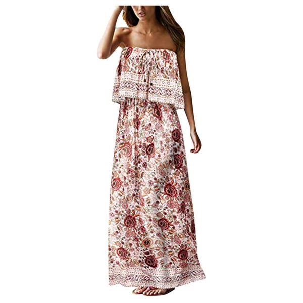 casual dresses strapless summer dress women's floral print long beach bohemian holiday maxi party floor-length femme clothes robe, Black;gray
casual dresses strapless summer dress women's floral print long beach bohemian holiday maxi party floor-length femme clothes robe, Black;gray