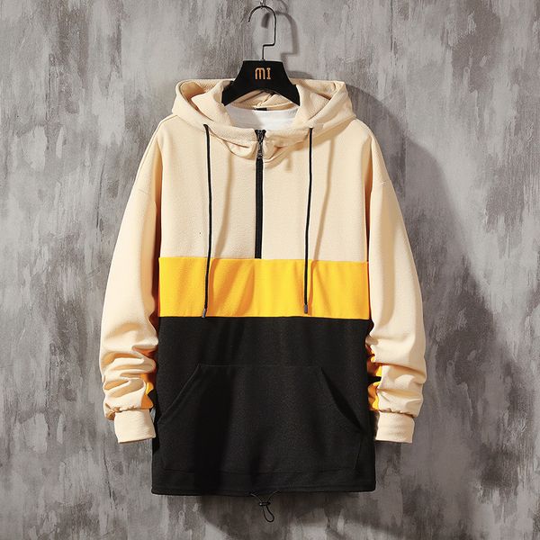 2021 new usa size fashion color block hoodies men's fit sweatshirts men hip hop streetwear patchwork hoody man clothing g4zf, Black 
2021 new usa size fashion color block hoodies men's fit sweatshirts men hip hop streetwear patchwork hoody man clothing g4zf, Black
