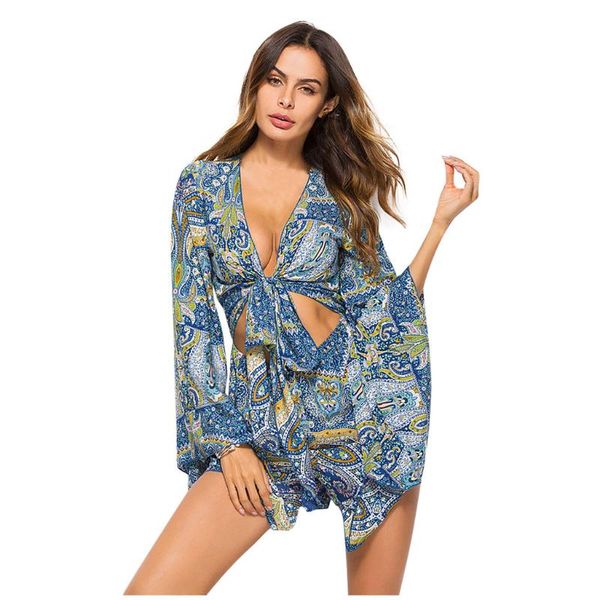 women's jumpsuits & rompers womail bohemian v neck summer playsuit women printed casual long sleeve bell short romper one piece shorts, Black;white
women's jumpsuits & rompers womail bohemian v neck summer playsuit women printed casual long sleeve bell short romper one piece shorts, Black;white
