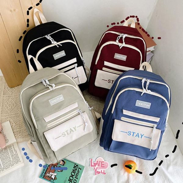backpack retro canvas women college female male school bagpack harajuku travel shoulder bags color block casual couple bag
backpack retro canvas women college female male school bagpack harajuku travel shoulder bags color block casual couple bag