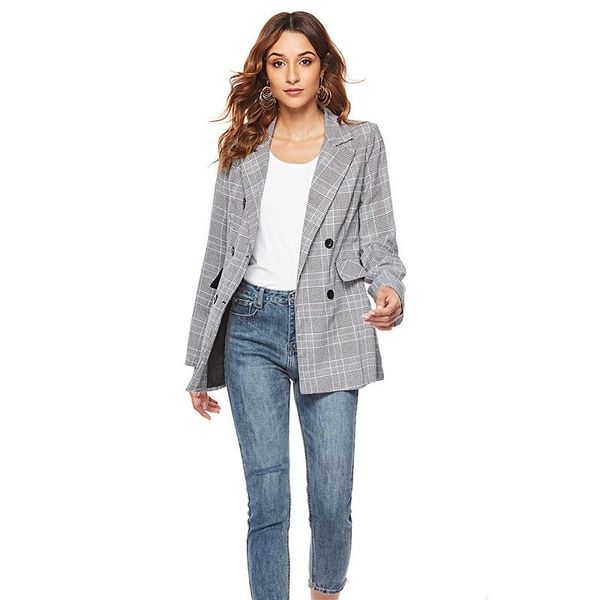 women's suits & blazers plaid suit coat autumn women office lady small blazer jacket, White;black
women's suits & blazers plaid suit coat autumn women office lady small blazer jacket, White;black