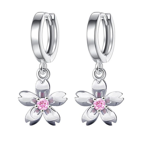 hoop & huggie s925 silver earring crystal pink clear flower for women wedding gift lady girl fashion jewelry, Golden;silver
hoop & huggie s925 silver earring crystal pink clear flower for women wedding gift lady girl fashion jewelry, Golden;silver