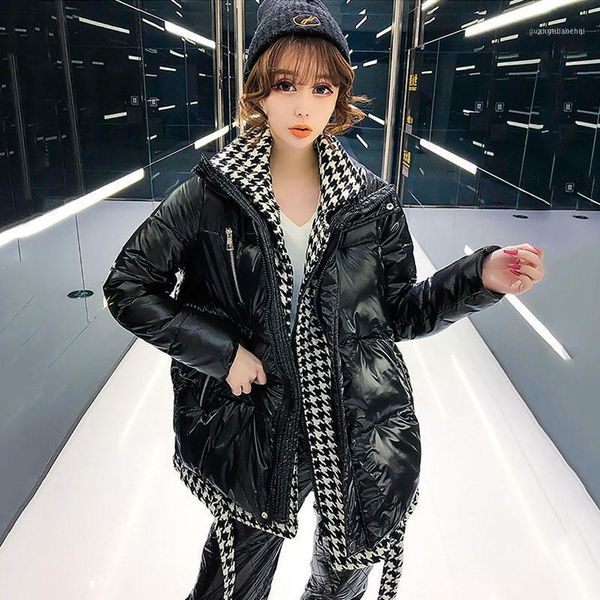 women's down & parkas 2021 autumn winter houndstooth lattice stitching cotton-padded jacket women thick warm parka coat outwear my2701, Black
women's down & parkas 2021 autumn winter houndstooth lattice stitching cotton-padded jacket women thick warm parka coat outwear my2701, Black