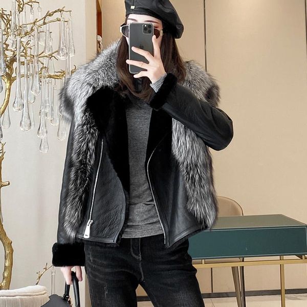women's fur & faux 2021 ladies dark design one piece of sheep jacket with silver collar warm real sheepskin coat, Black
women's fur & faux 2021 ladies dark design one piece of sheep jacket with silver collar warm real sheepskin coat, Black