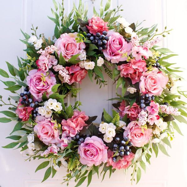 blooming rose wreath spring artificial flower plant door wall hanging festivals decoration garland restaurant wedding home decor
blooming rose wreath spring artificial flower plant door wall hanging festivals decoration garland restaurant wedding home decor