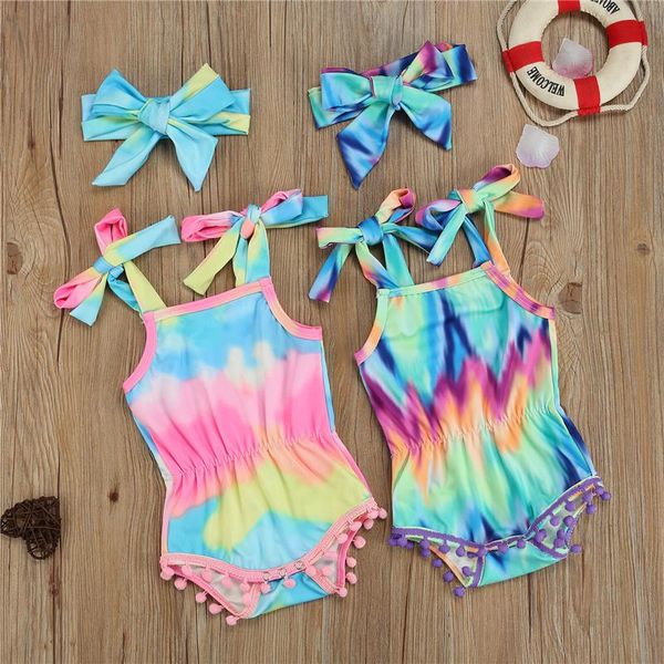 clothing sets 2pcs baby girls summer breathable camisole romper+bow headband,tie-dye print bright colors fur ball tassel decoration, White
clothing sets 2pcs baby girls summer breathable camisole romper+bow headband,tie-dye print bright colors fur ball tassel decoration, White