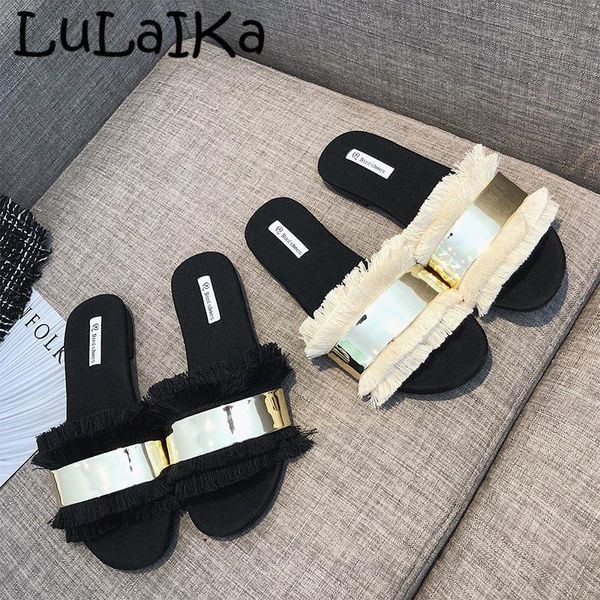 slippers lulaika 2021 summer women's fringed fashion edge round head word drag wild casual flat beach sand, Black
slippers lulaika 2021 summer women's fringed fashion edge round head word drag wild casual flat beach sand, Black