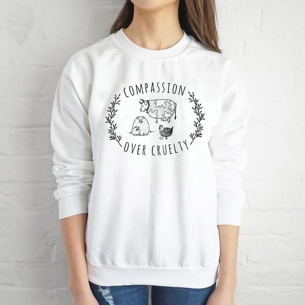 women's hoodies & sweatshirts compassion over cruelty sweatshirt women fashion casual funny vegan slogan grunge tumblr graphic cute pul, Black
women's hoodies & sweatshirts compassion over cruelty sweatshirt women fashion casual funny vegan slogan grunge tumblr graphic cute pul, Black