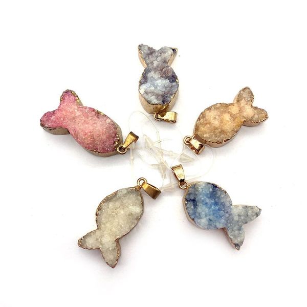 charms 1pcs natural stone crystal pendant fish shape colorful electroplating diy jewelry making necklace bracelet earring accessories, Bronze;silver
charms 1pcs natural stone crystal pendant fish shape colorful electroplating diy jewelry making necklace bracelet earring accessories, Bronze;silver