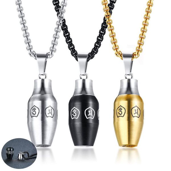 pendant necklaces men bottle cremation urn jewelry necklace with six-word mantra prayer words ashes keepsake memorial gifts for him, Silver
pendant necklaces men bottle cremation urn jewelry necklace with six-word mantra prayer words ashes keepsake memorial gifts for him, Silver