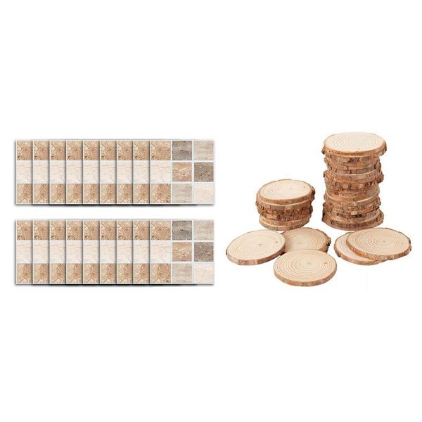wall stickers 18 pcs self adhesive mosaic tile sticker & 40 3-4cm unfinished natural round wood slices
wall stickers 18 pcs self adhesive mosaic tile sticker & 40 3-4cm unfinished natural round wood slices